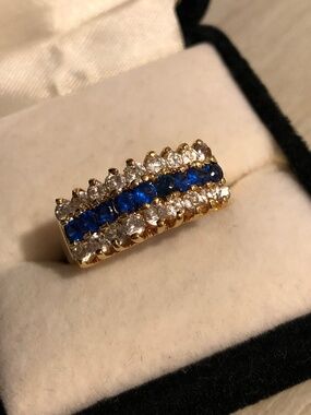 Vintage Lind 14k HGE sapphire ring 1980’s